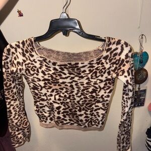 Leopard Print Long Sleeve Top